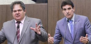 Osmar Baquit (esquerda) e Agenor Neto (direita) quase foram às vias de fato no plenário (Foto: Divulgação/AL-CE)